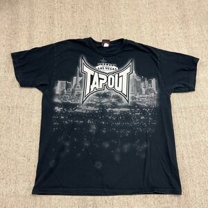 Vintage Tapout Shirt Mens XL Black 2000s Y2K Las Vegas